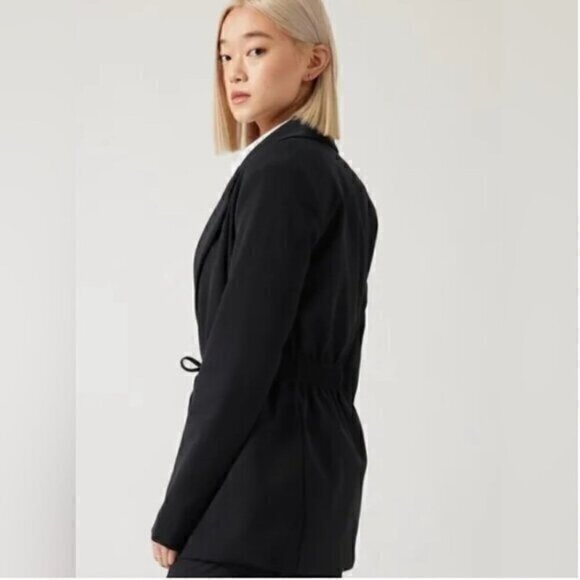 Athleta Black Primatwill Tie Blazer - Picture 1 of 7